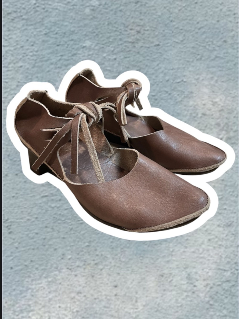 Trippen Göttin f made in Germany lace up brown leather wedge pumps 40 9 10